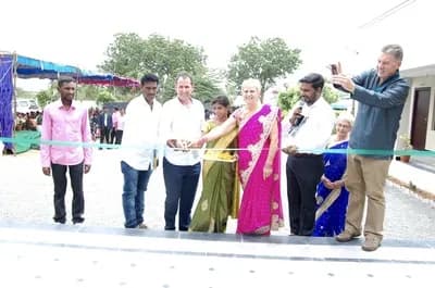 Ribbon-cutting ceremony for the new building