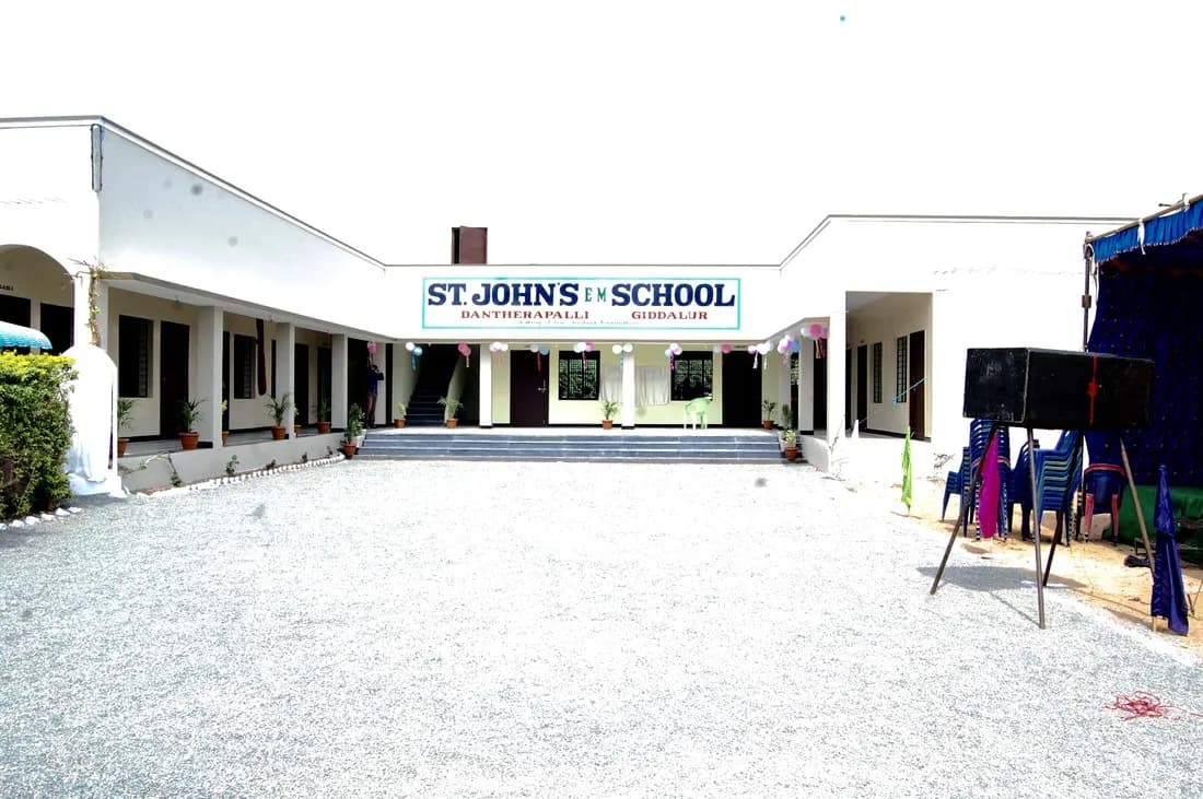 The completed St. John's School building