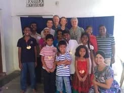The visiting team with staff at St. John's