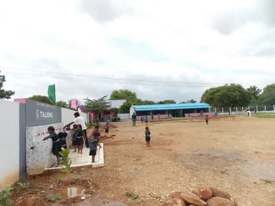 Children on the St. John's School grounds in the early years